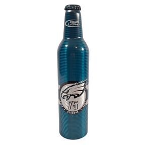 Bud Light Philadelphia Eagles 75th Anniversary Aluminum Bottle With Cap NEW 16oz